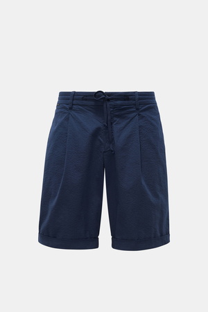 04651 / A trip in a bag - Herren - Seersucker-Bermudas navy