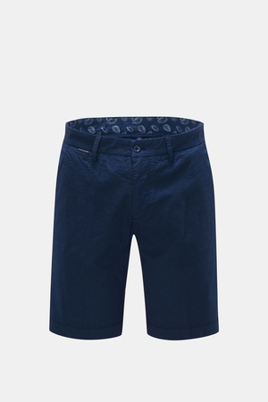 04651 / A trip in a bag - Herren - Seersucker-Bermudas 'Seersucker Dyed Bermuda' navy
