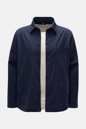 04651 / A trip in a bag - Herren - Seersucker-Overshirt navy