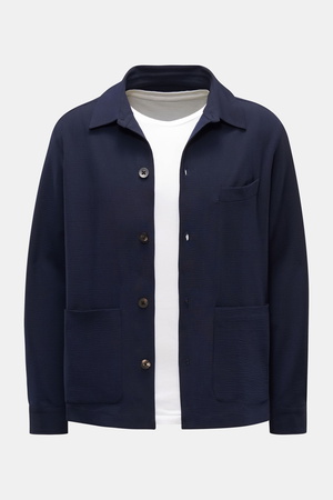 04651 / A trip in a bag - Herren - Seersucker-Overshirt navy
