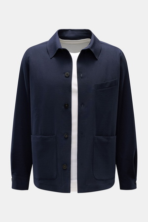 04651 / A trip in a bag - Herren - Seersucker-Overshirt navy