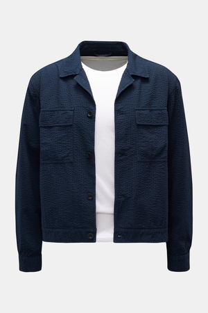 04651 / A trip in a bag - Herren - Seersucker-Overshirt navy