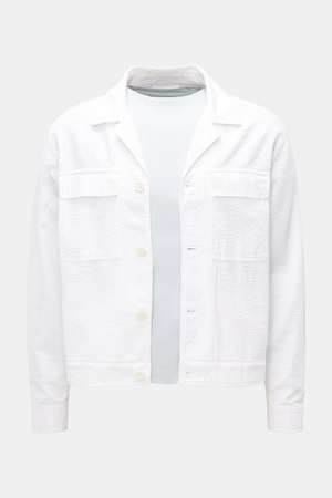 04651 / A trip in a bag - Herren - Seersucker-Overshirt weiß