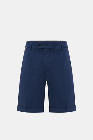 04651 / A trip in a bag - Herren - Seersucker-Shorts navy