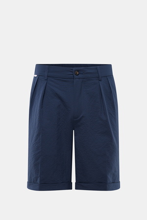 04651 / A trip in a bag - Herren - Seersucker-Shorts navy