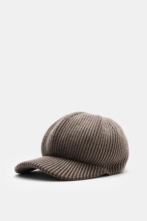 04651 / A trip in a bag - Herren - Strick-Baseball-Cap 'Foggy' graubraun