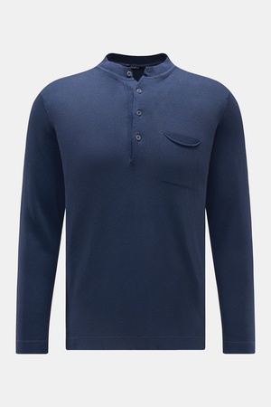 04651 / A trip in a bag - Herren - Strick-Henleyshirt 'Foggy' navy
