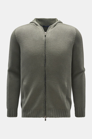 04651 / A trip in a bag - Herren - Strickjacke 'Foggy Full Zip' oliv