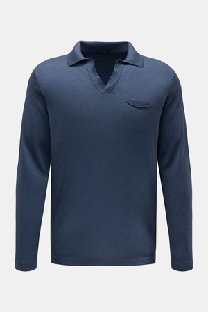 04651 / A trip in a bag - Herren - Strickpolo 'Foggy' graublau