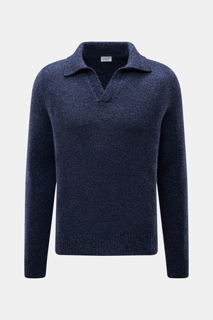 04651 / A trip in a bag - Herren - Strickpolo 'Mouline Johnny' navy meliert