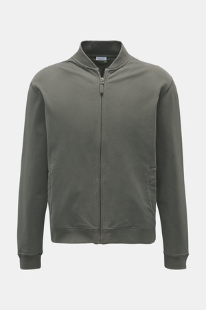 04651 / A trip in a bag - Herren - Sweatjacke graugrün