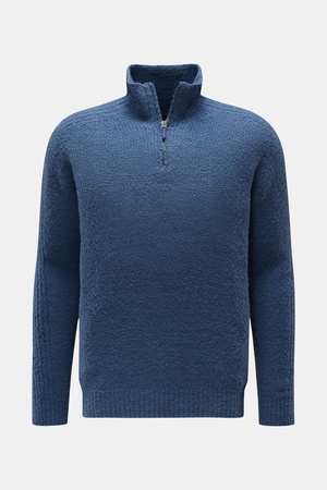 04651 / A trip in a bag - Herren - Troyer 'Chunky Quarter Zip' graublau