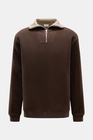 04651 / A trip in a bag - Herren - Troyer 'Cw Quarter Zip' dunkelbraun