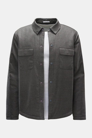 04651 / A trip in a bag - Herren - Wende-Overshirt grau meliert