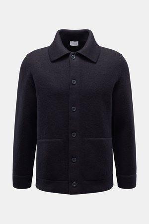 04651 / A trip in a bag - Herren - Woll-Overshirt 'Boiled Blouson' navy