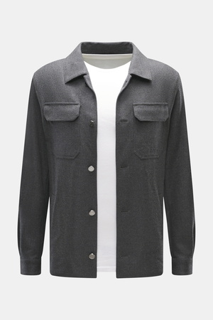 Ace Denim  - Herren - Overshirt dunkelgrau meliert
