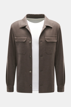 Ace Denim  - Herren - Overshirt graubraun meliert