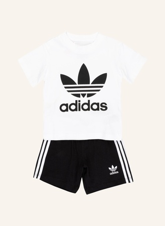 Adidas  Originals Set: T-Shirt Und Shorts Trefoil schwarz beige