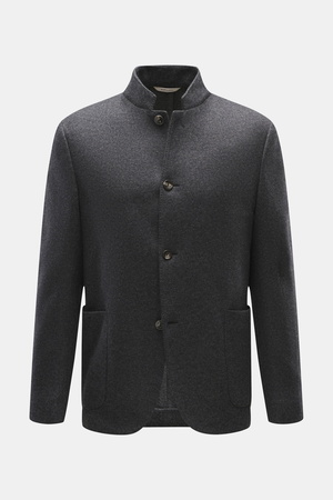 Agnona  - Herren - Jersey-Jacke dunkelgrau meliert