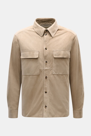 Agnona  - Herren - Veloursleder-Overshirt beige