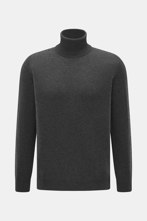 Aida Barni  - Herren - Cashmere Rollkragenpullover dunkelgrau meliert