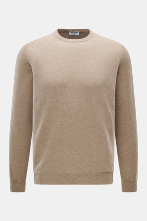 Aida Barni  - Herren - Cashmere Rundhalspullover beige meliert