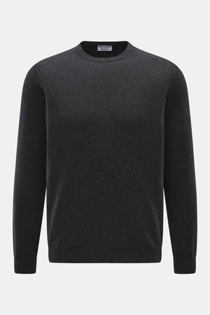 Aida Barni  - Herren - Cashmere Rundhalspullover dunkelgrau meliert