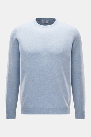 Aida Barni  - Herren - Cashmere Rundhalspullover hellblau meliert