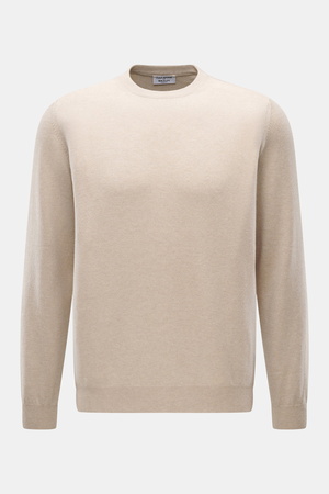 Aida Barni  - Herren - Cashmere Rundhalspullover sand meliert