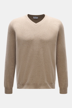 Aida Barni  - Herren - Cashmere V-Neck Pullover beige meliert
