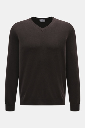 Aida Barni  - Herren - Cashmere V-Neck Pullover dunkelbraun