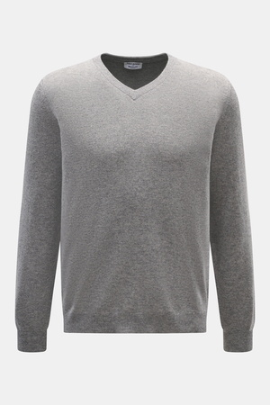 Aida Barni  - Herren - Cashmere V-Neck Pullover grau meliert