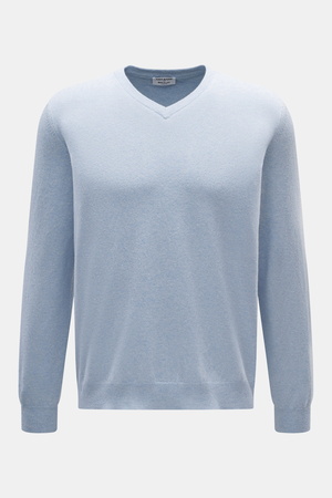 Aida Barni  - Herren - Cashmere V-Neck Pullover hellblau meliert