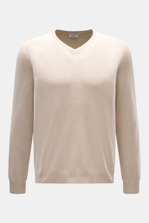 Aida Barni  - Herren - Cashmere V-Neck Pullover sand meliert