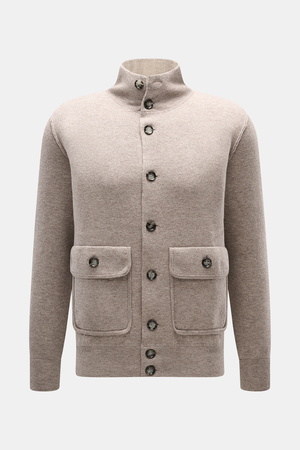 Allude - Herren - Cardigan beige meliert