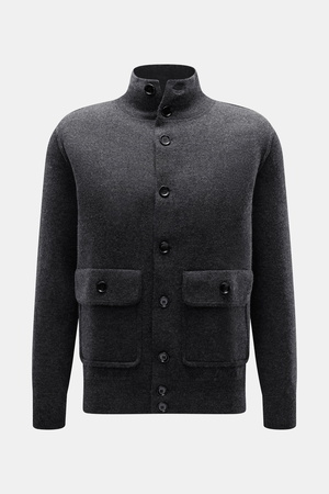 Allude - Herren - Cardigan dunkelgrau meliert