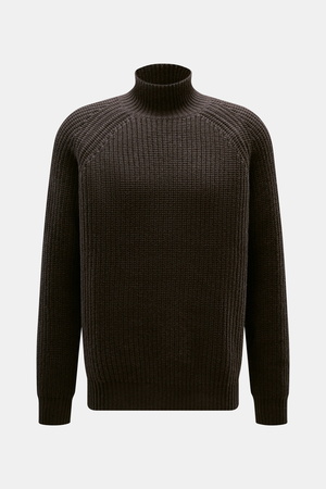 Allude - Herren - Mock Neck Pullover dunkelbraun