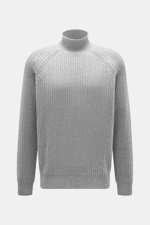Allude - Herren - Mock Neck Pullover grau meliert
