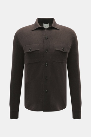 Allude - Herren - Strickhemd dunkelbraun