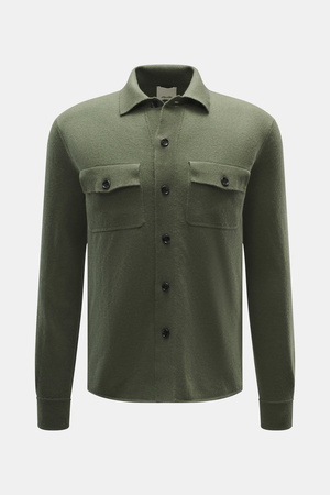 Allude - Herren - Strickhemd dunkelgrün