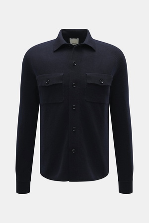 Allude - Herren - Strickhemd navy