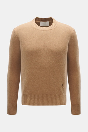 AMI  Paris - Herren - Cashmere Rundhalspullover hellbraun