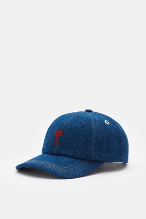 AMI  Paris - Herren - Jeans-Baseball-Cap ' de Cœur' blau