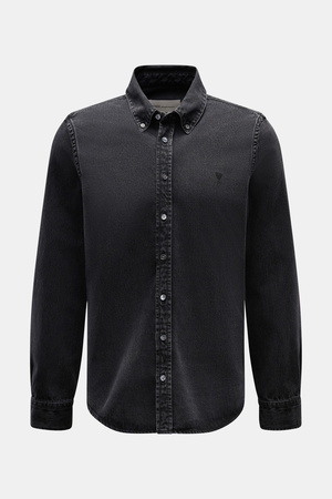AMI  Paris - Herren - Jeanshemd Button-Down-Kragen dunkelgrau