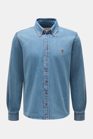 AMI  Paris - Herren - Jeanshemd Button-Down-Kragen rauchblau