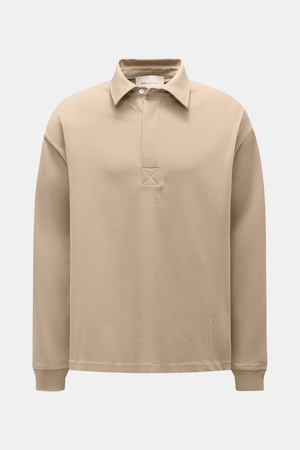 AMI  Paris - Herren - Jersey Longsleeve-Poloshirt taupe
