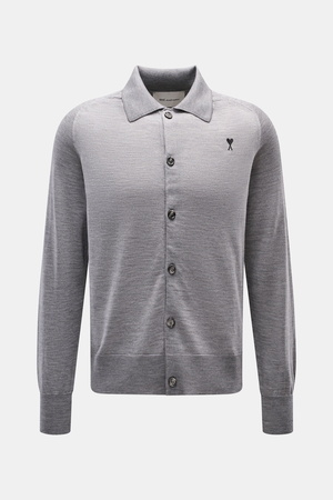 AMI  Paris - Herren - Merino Cardigan grau meliert