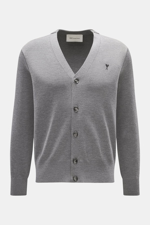 AMI  Paris - Herren - Merino Cardigan grau meliert