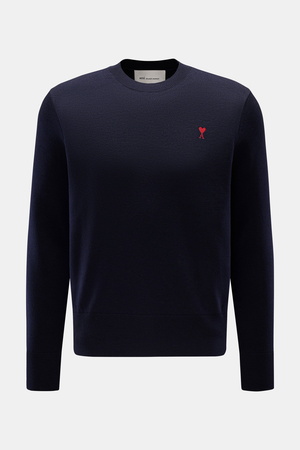 AMI  Paris - Herren - Merino Rundhalspullover navy