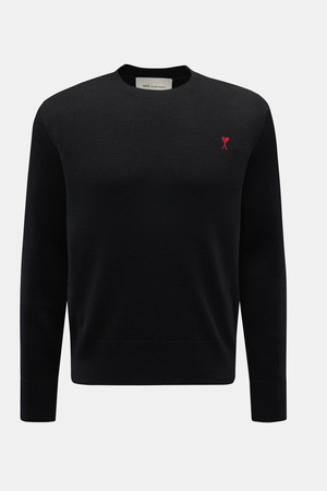AMI  Paris - Herren - Merino Rundhalspullover schwarz